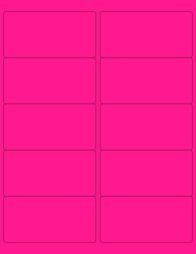 NextDayLabels - 8-1/2 x 11 Neon Color High Light Fluorescent Labels for Laser & Inkjet Printer (Pink Fluorescent, 4 x 2-10 Per Page | 250 Labels) - Image 1